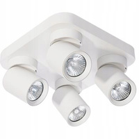 Lampa Sufitowa Ścienna TIMO Kinkiet Reflektor Oprawa Halogenowa Ruchoma 4xGU10 Biały Kwadratowy LVT