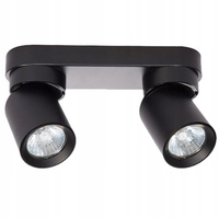 Lampa Sufitowa Ścienna TIMO Kinkiet Reflektor Oprawa Halogenowa Ruchoma 2xGU10 Czarny LVT
