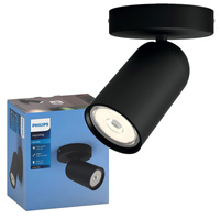 Lampa Ścienna Kinkiet Reflektor GU10 Czarna Pongee Philips