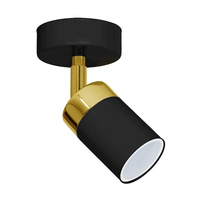 Kinkiet JOKER CZARNY ZŁOTY lampa sufitowa ścienna 1xGU10 MILAGRO Metal styl nowoczesny