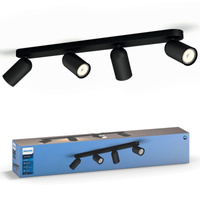 Lampa Sufitowa Reflektor Natynkowy 4x GU10 Czarna Pongee Philips