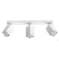 Lampa Sufitowa Oprawa Natynkowa SPOT TUBA Reflektor 3x GU10 Kwadratowa Biała Nowoczesna Merida Sollux