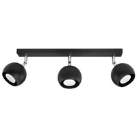 Lampa Sufitowa Oprawa Natynkowa Reflektor 3x GU10 Ruchoma Minimalistyczna Kulista Czarna Nowoczesna Oculare Sollux