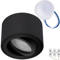 Oprawa Natynkowa HALOGENOWA Ruchoma AMAT-S Okrągła Czarna 50mm + Wkład LED 5W 6500K LUMILED