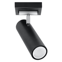 Lampa Sufitowa Oprawa Natynkowa SPOT TUBA Reflektor GU10 Ruchoma Tubularna Czarna Nowoczesna Direzione Sollux