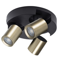 Oprawa Lampa Sufitowa Reflektor LED GU10 Regulowana Okrągła Czarna Złota Laurin Kanlux