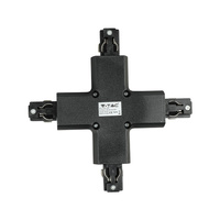 Łącznik szynoprzewodu X krzyżowy 3-Fazowy Czarny Track Light V-TAC