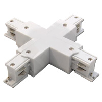 Łącznik Poczwórny Krzyżowy do Listw Szynowych Trójfazowych Biały