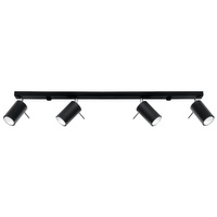 Lampa Sufitowa Oprawa Natynkowa SPOT TUBA Reflektor 4x GU10 Ruchoma Tubularna Czarna Nowoczesna Ring Sollux