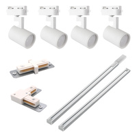 Zestaw Szynowy Szynoprzewód Szyna Listwa 1-Fazowa + 4x Reflektor GU10 Biała LYNX Sanico Goldlux