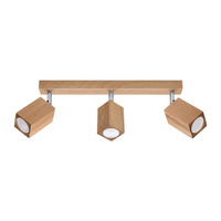 Lampa Sufitowa Oprawa Natynkowa SPOT TUBA Reflektor 3x GU10 Ruchoma Kwadratowa Brązowa Skandynawska Keke Sollux