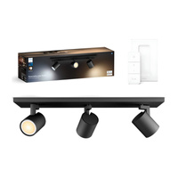 Lampa sufitowa Reflektor LED Spot Runner Czarny 3x 4,2W CCT PHILIPS HUE Bluetooth Zigbee + Przełącznik Dimmer Switch
