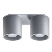 Lampa Sufitowa Oprawa Natynkowa 2x GU10 Cylindryczna Szara Nowoczesna Orbis Sollux
