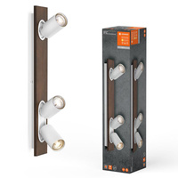 Lampa Sufitowa Ścienna LED Reflektor 3-Punktowy Dekoracyjny Drewno 41W GU10 Biała LEDVANCE