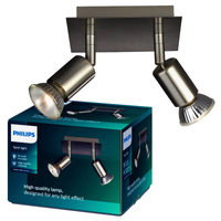 Lampa Sufitowa Reflektor 2x GU10 nikiel Carrea Philips