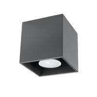 Lampa Sufitowa Oprawa Natynkowa GU10 Kwadratowa Antracyt Nowoczesna Quad Sollux