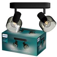 Lampa Sufitowa Reflektor 2x E14 Czarna Sleet Philips