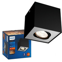 Oprawa Natynkowa Lampa LED 4.5W 500lm 2200-2700K Ściemnialna WarmGlow Czarna Box Philips