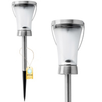 Lampa Ogrodowa LED SOLARNA Wbijana Zewnętrzna Satyna IP44 39 cm