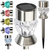 Lampa ogrodowa LED solarna wbijana KRYSZTAŁ RGB