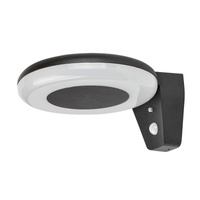 Lampa Ogrodowa Zewnętrzna Solarna Kinkiet Elewacyjny LED 4W 360lm 4000K Ściemnialna IP44 z Czujnikiem Ruchu i Zmierzchu Czarny Nowoczesny Certovo Rabalux