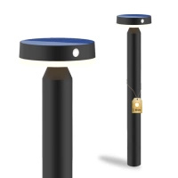 Lampa Solarna Ogrodowa LED Wbijana Stojąca Ozdobna Czujnik PIR 4000K Lampka USB-C IP44 Czarny