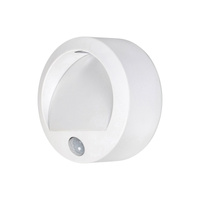 Lampa Ogrodowa Zewnętrzna Kinkiet Elewacyjny LED 1.5W 50lm 3000K IP44 z Czujnikiem Ruchu Biały Minimalistyczny Amarillo Rabalux