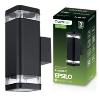Lampa Ogrodowa Zewnętrzna Kinkiet Elewacyjny 2x GU10 LED IP54 Góra Dół EPSILO LUMILED