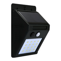 Naświetlacz Solarny 2.2W 270lm 6400K Zimna 120° Czarna IP44 z Czujnikiem Zmierzchu Sanico Goldlux