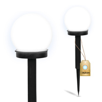 Kulka Solarna Lampa Ogrodowa LED Wbijana BIAŁA KULA 10cm 6500K Zimna