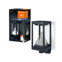 Lampa Solarna Zewnętrzna Inteligentny Kinkiet Elewacyjny 6W 400lm 3000K Ciepła RGB+W Ściemnialna IP44 Czarny SMART+ Bluetooth Alps Ledvance