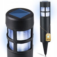 Lampa Ogrodowa LED SOLARNA Wbijana Zewnętrzna Zimny Biały IP44 39 cm
