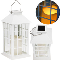 Lampa Solarna Ogrodowa LED Wisząca Latarenka Biała 27cm