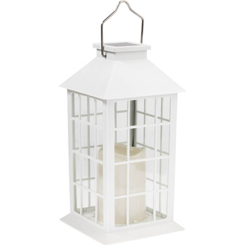 Lampa Ogrodowa LED Solarna Wisząca LATARENKA 27cm Biała GOLDLUX (Polux)