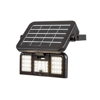 Lampa Ogrodowa Zewnętrzna Solarna Kinkiet Elewacyjny LED 9.6W 500lm 4000K IP44 z Czujnikiem Ruchu i Zmierzchu Czarny Nowoczesny Lihull Rabalux