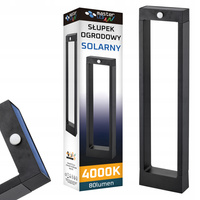 Lampa Solarna Ogrodowa LED Stojąca Ozdobna Słupek Czujnik Ruchu i Zmierzchu IP54 4000K