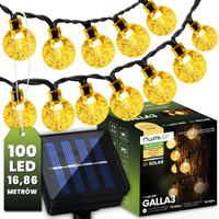 Girlanda Solarna Ogrodowa Lampki Solarne 100x Żarówka LED Kulki na Balkon 16m 3000K GALLA3 LUMILED