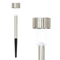 Lampa Solarna Ogrodowa Słupek Zewnętrzny Stojący LED 6000K Zimna IP44 Chrom Eclipse Kobi