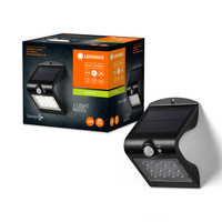 Lampa Solarna Ogrodowa Zewnętrzna Kinkiet Elewacyjny LED 1.5W 220lm 4000K IP65 Czarny Z Czujnikiem Ruchu i Zmierzchu Endura Ledvance