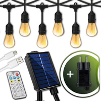 ZESTAW Girlanda Solarna SOLLIS 15x LED 2700K 10m PILOT IP65 + Adapter Sieciowy 4,8W LUMILED