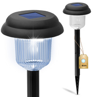 Lampa Solarna Ogrodowa LED Wbijana Zimna Czarna 41cm