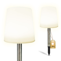 Lampa Ogrodowa LED Solarna Wbijana biały/chrom mat 41cm 4000K RUMBA GOLDLUX (Polux)