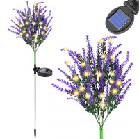 Lampa Solarna LED Kwiat Lawenda Wbijana Dekoracyjna Ogrodowa 75 cm