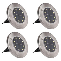 Zestaw 4x Lampka Ogrodowa 8x LED 0,8W SOLARNA DOGRUNTOWA Wbijana IP54