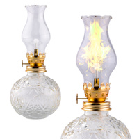 Lampa Naftowa Ogrodowa Biała Okrągła Dymiona 19cm z Knotem
