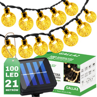 Girlanda Solarna Ogrodowa 100x LED Ozdobne Kuleczki 21.8m Ciepła 3000K GALLA2 LUMILED