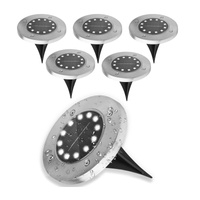 Zestaw 6x Lampka Ogrodowa 12x LED SOLARNA DOGRUNTOWA Wbijana IP44