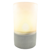 Lampa bateryjna ogrodowa latarenka ŚWIECA dekoracyjna LUKY szkło/beton GOLDLUX (Polux)