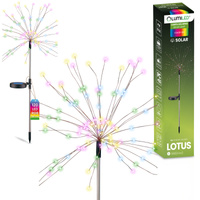 Lampa Solarna Ogrodowa LED LOTUS Wbijana Dekoracyjna Dmuchawiec Fajerwerki RGB LUMILED