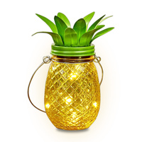 Lampa Ogrodowa LED LATARENKA Solarna Lampion Wiszący SŁOIK ANANAS szklany 3000K